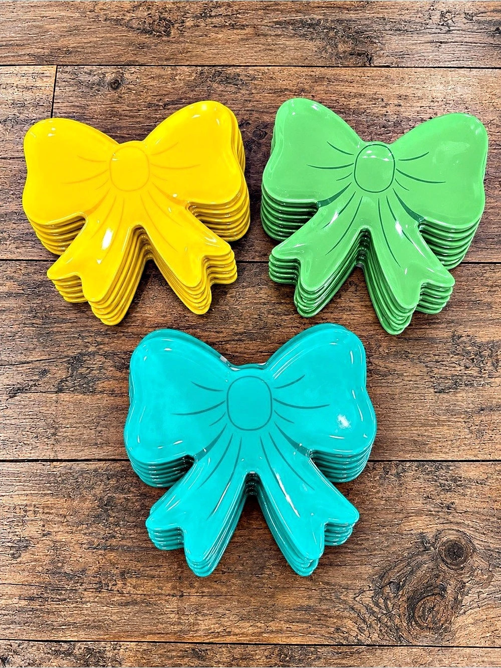 24 Bow Shaped Plates Party Tableware Girls Birthday Shower Favor Dessert Trays-